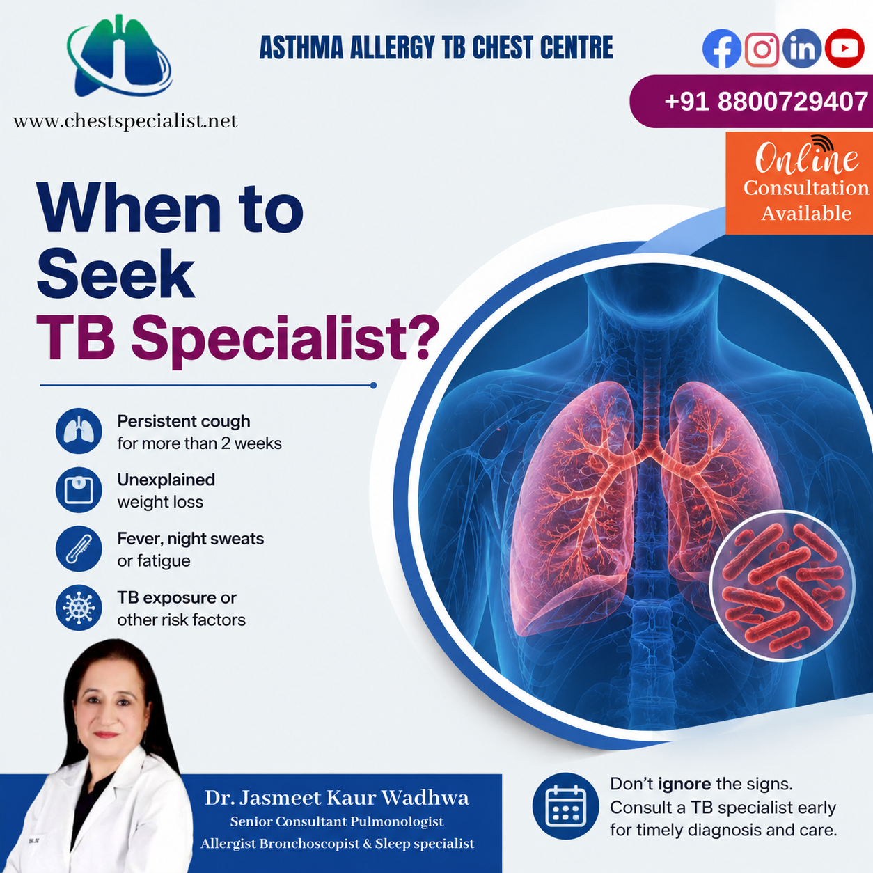 When to seek TB specialist ?